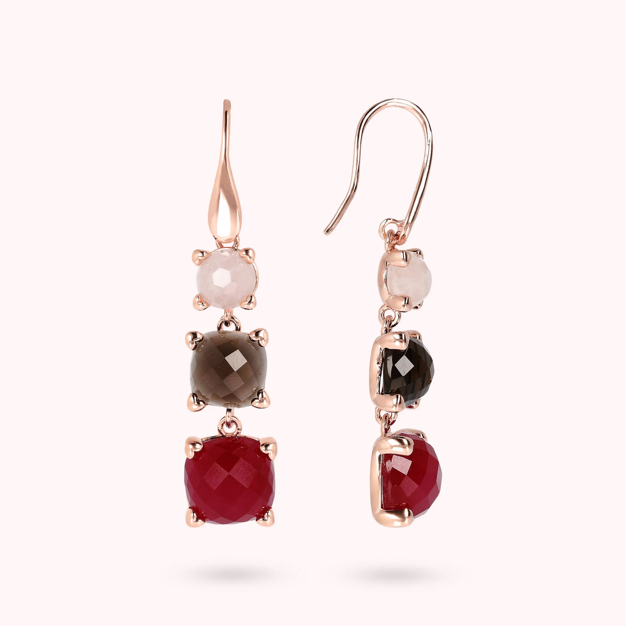 Three Stone Chandelier Earrings