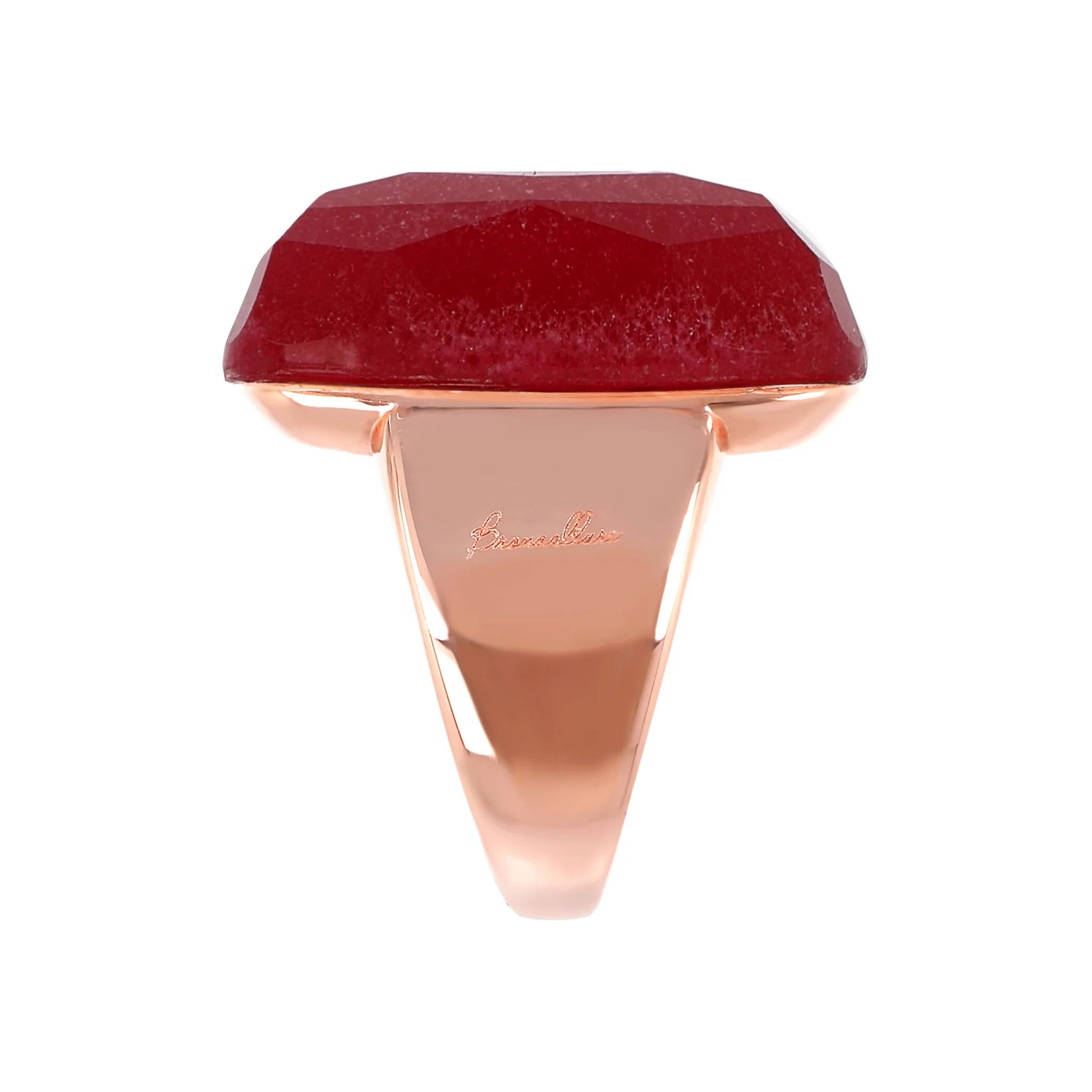 Anello Chevalier con Pietra Naturale Rettangolare Sfaccettata