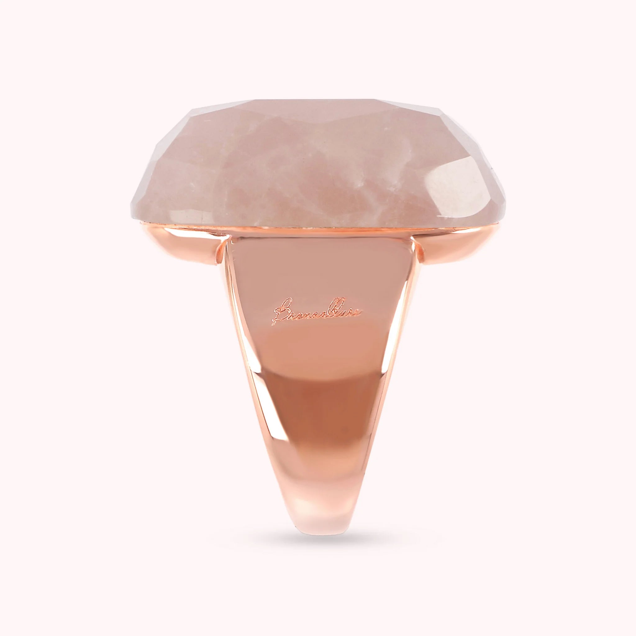 Anello Chevalier con Pietra Naturale Rettangolare Sfaccettata