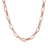 Thick Forzatina Chain Necklace and Pavé Detail