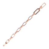 Bracelet chaîne en trombone épais avec élément pavé