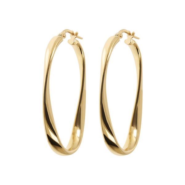 Twisted Golden Hoop Earrings