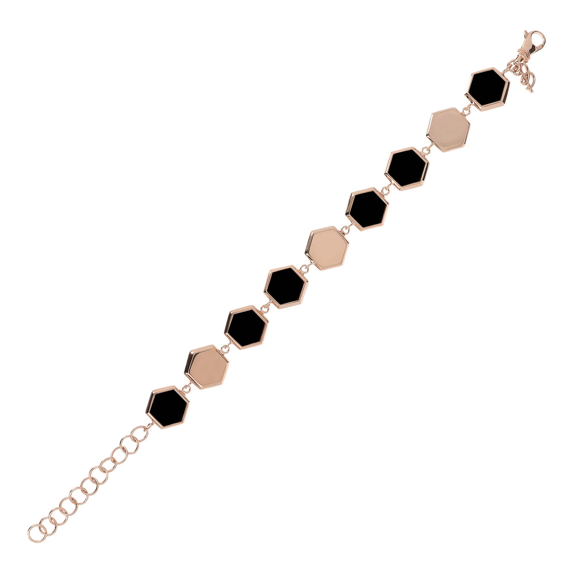 Bracciale con Elementi Esagonali in Pietra Naturale