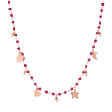 Rosenkranz-Halskette aus Natursteinen mit Anhängern