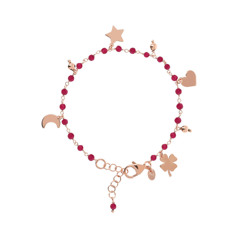 Rosary Bracelet with Pendants and Natural Stones