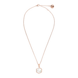 Forzatina Chain Necklace with Small Hexagon Pendant in Natural Stone