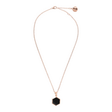 Forzatina Chain Necklace with Small Hexagon Pendant in Natural Stone