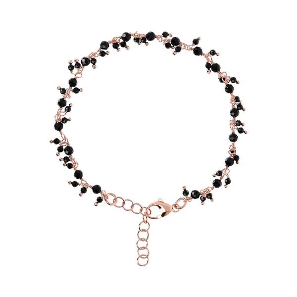 Bracelet with Small Charms in Black Spinel Natural Stone