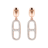Pendant Earrings with Marina Chain in Cubic Zirconia