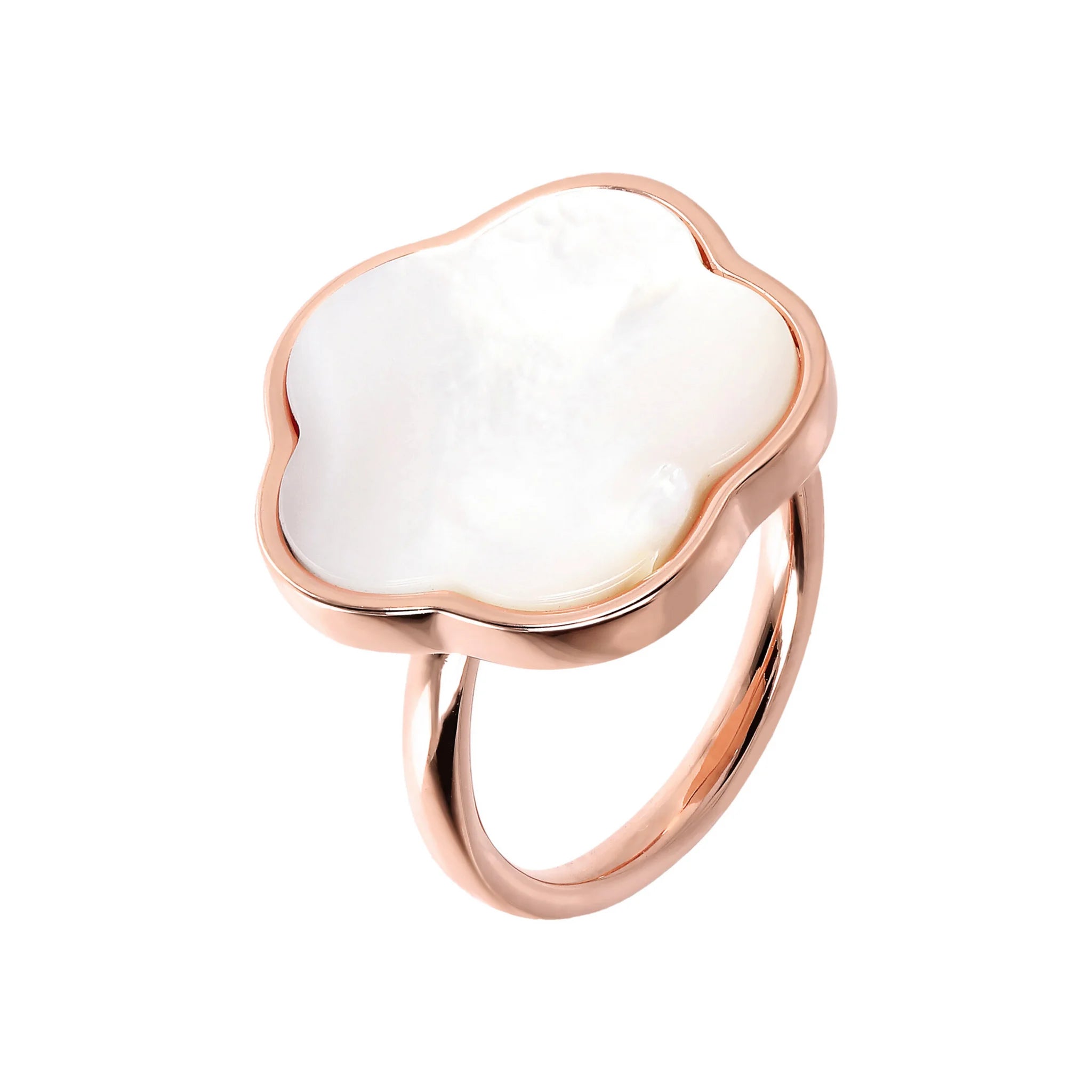 Flower Flat Gemstone Ring