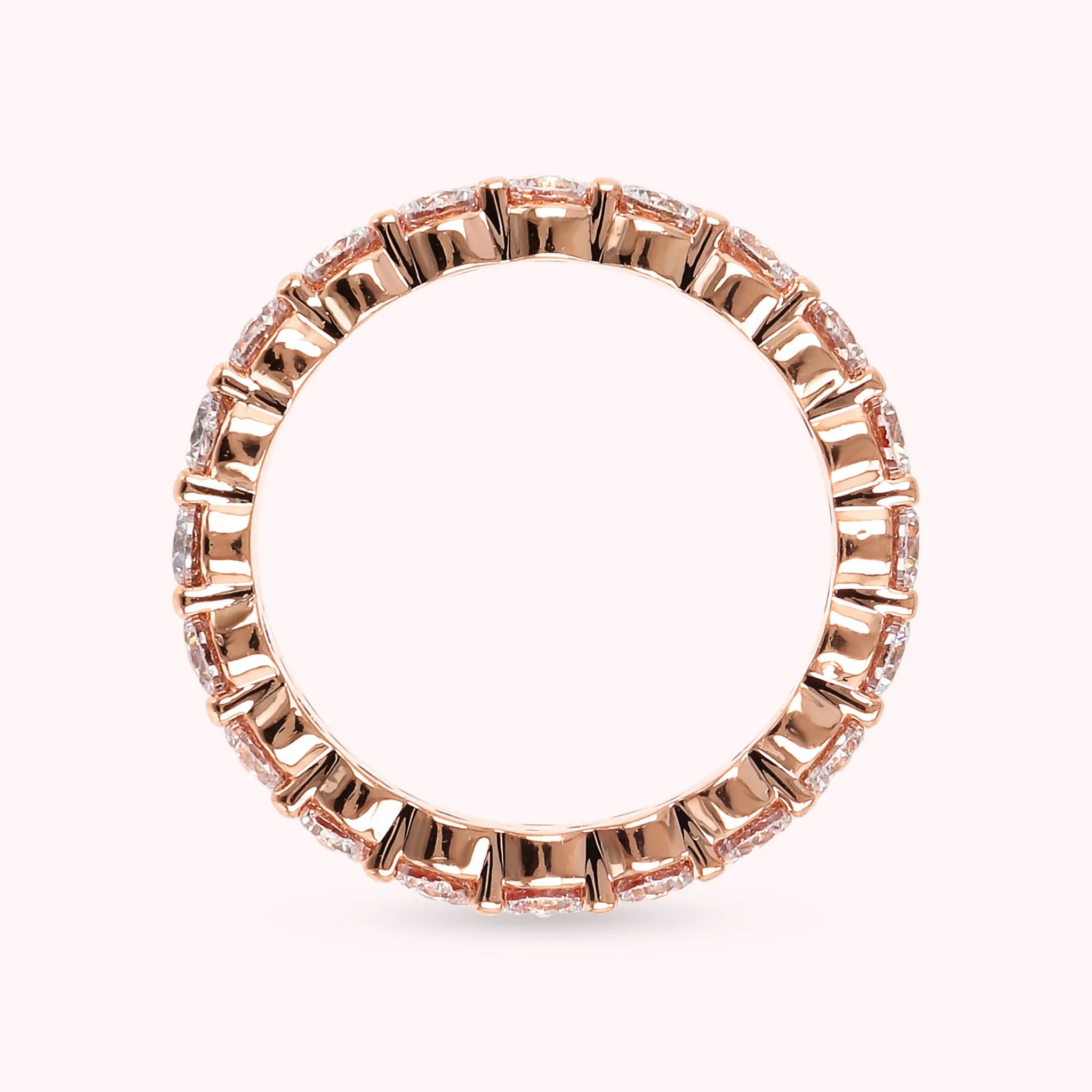 Anello a Fascia con Tre File di Cubic Zirconia