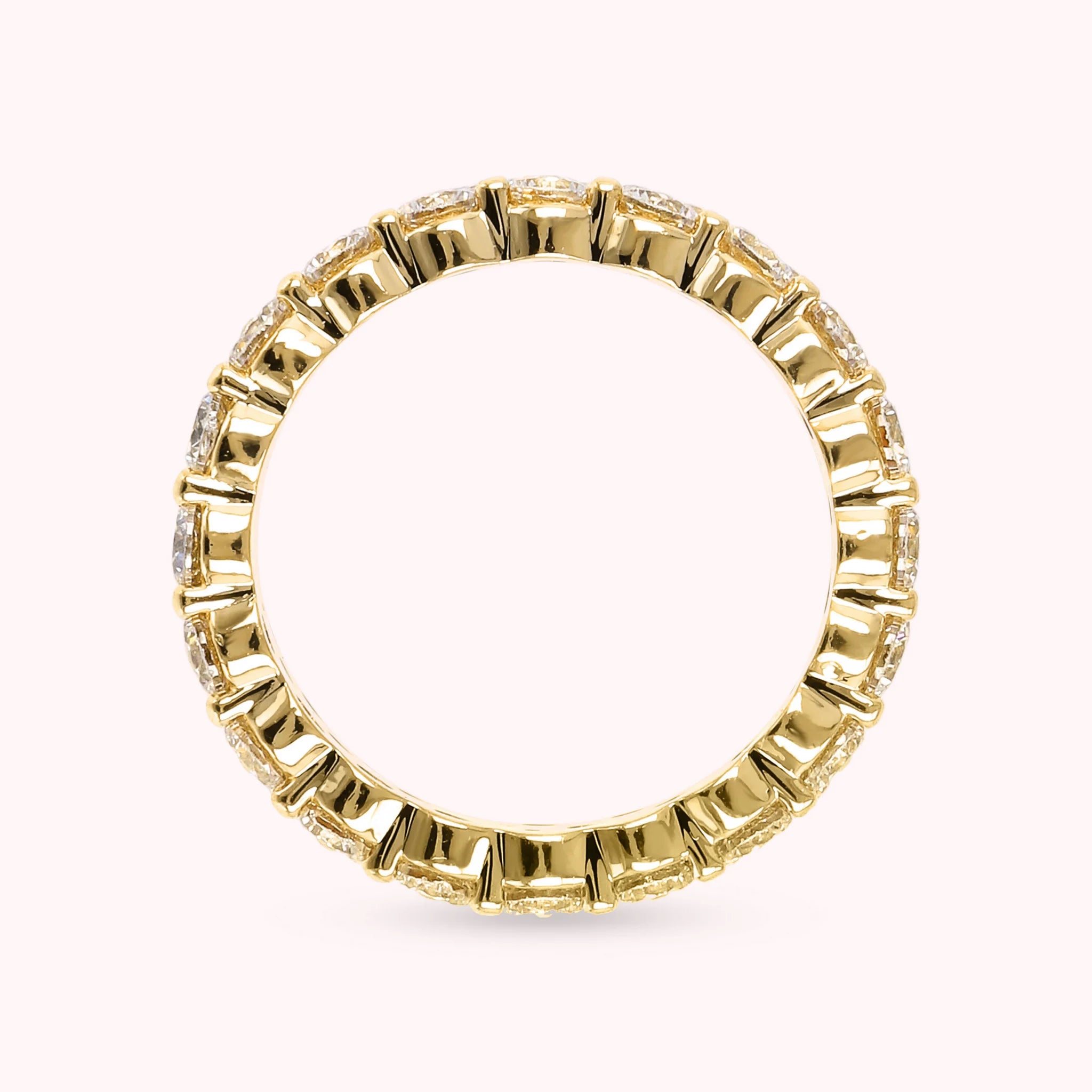 Cubic Zirconia Three Bands Ring Golden