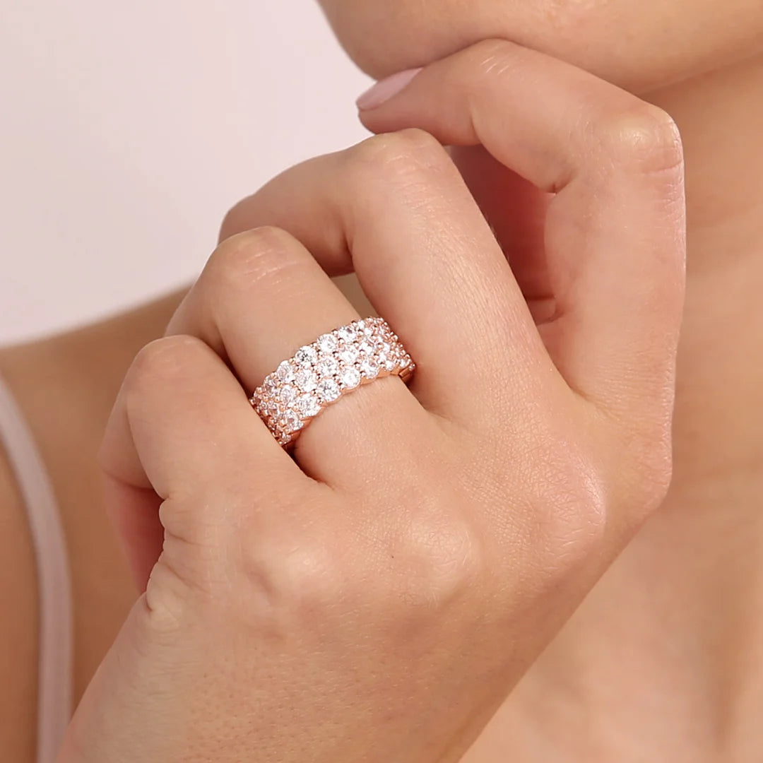 Cubic Zirconia Three Bands Ring