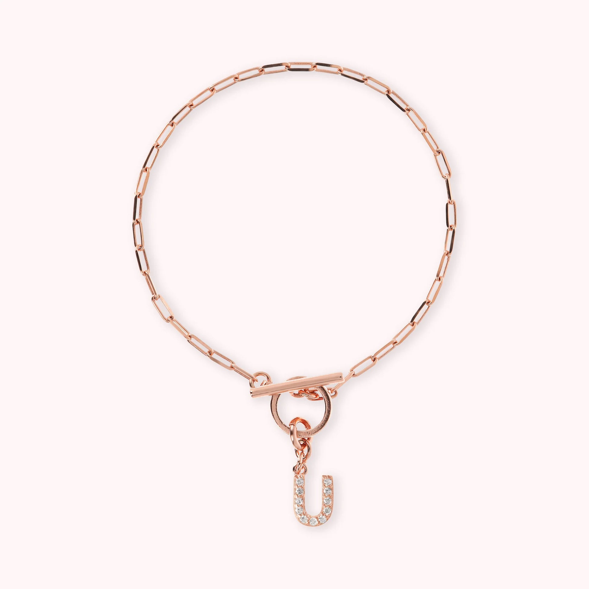 Forzatina-Armband mit Pavé-Buchstabenanhänger aus Zirkonia