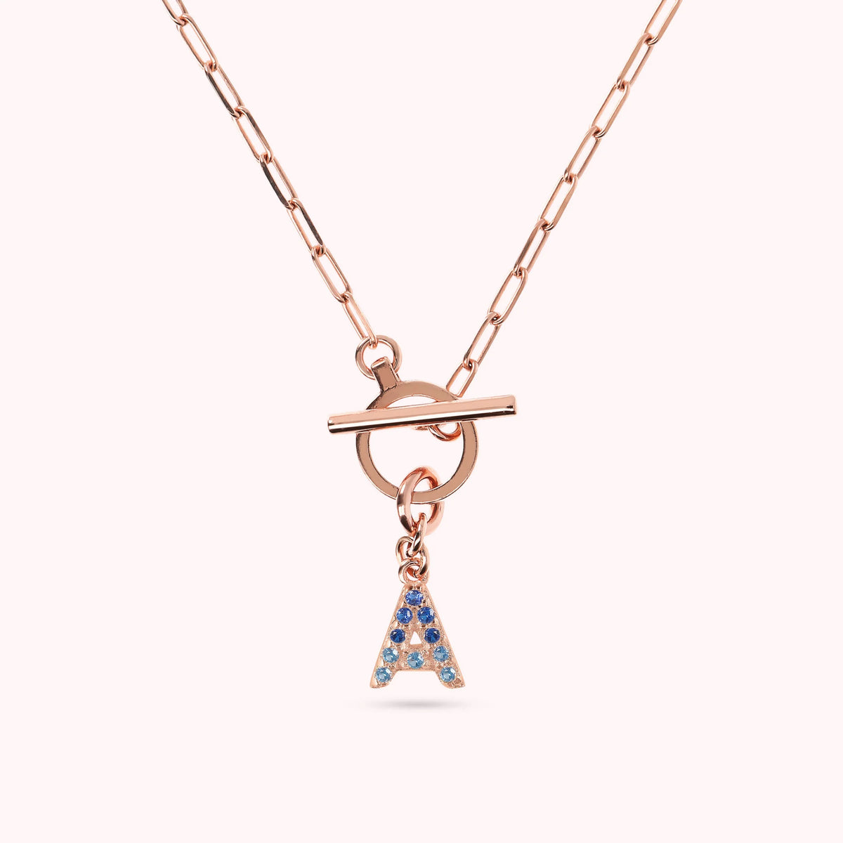 Mini Paper Link Bracelet with Letter Pavé and T-Bar