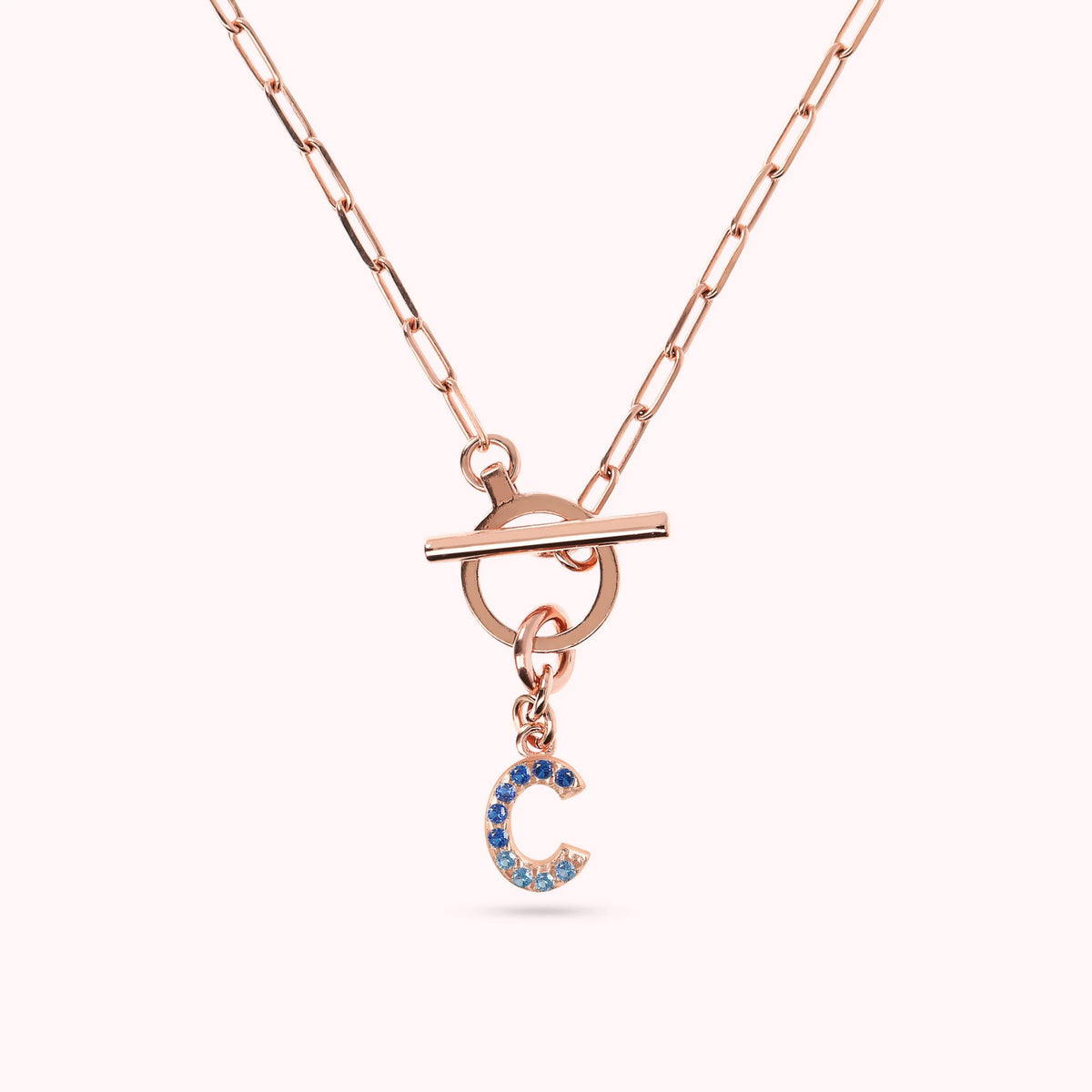 Mini Paper Link Bracelet with Letter Pavé and T-Bar