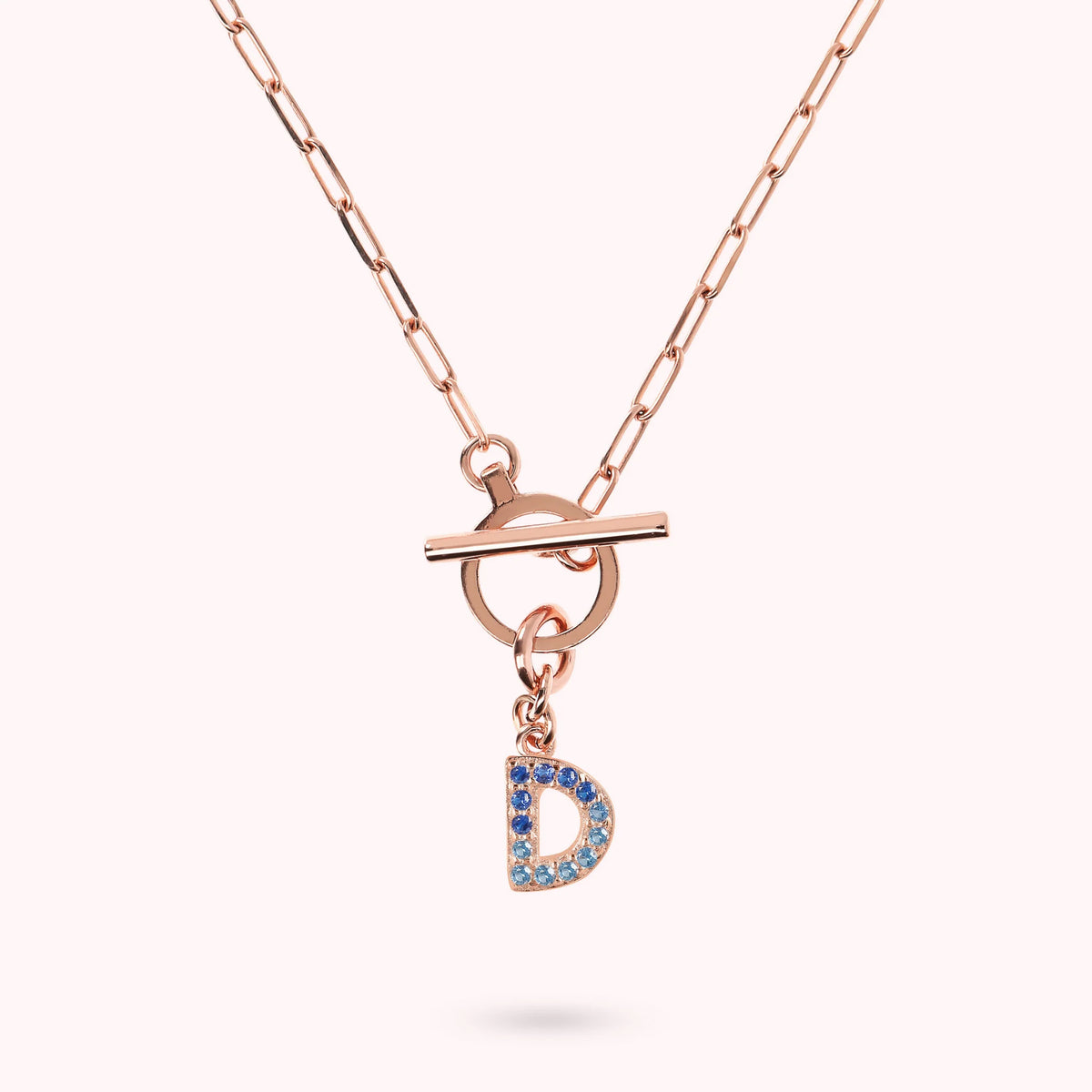 Mini Paper Link Bracelet with Letter Pavé and T-Bar