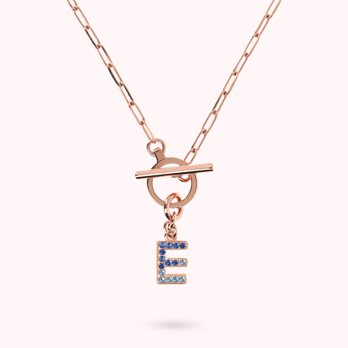 Mini Paper Link Bracelet with Letter Pavé and T-Bar