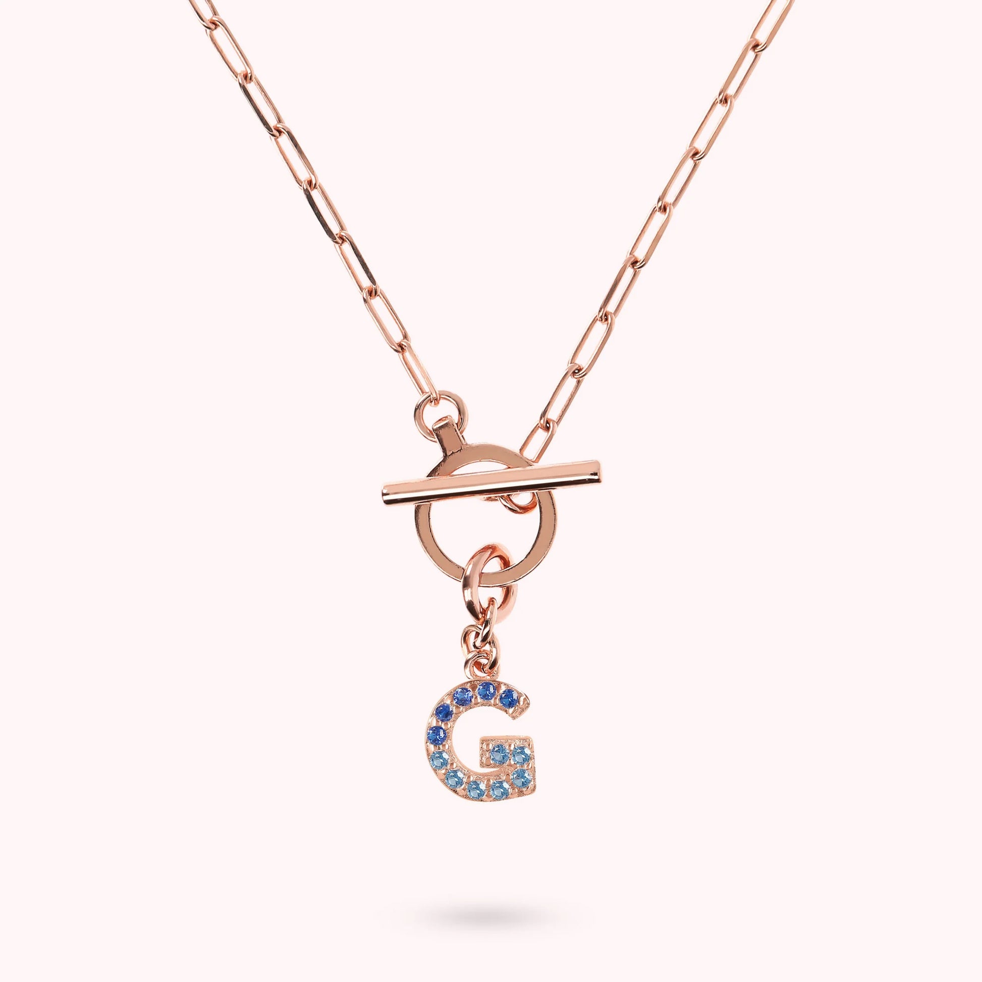 Mini Paper Link Bracelet with Letter Pavé and T-Bar