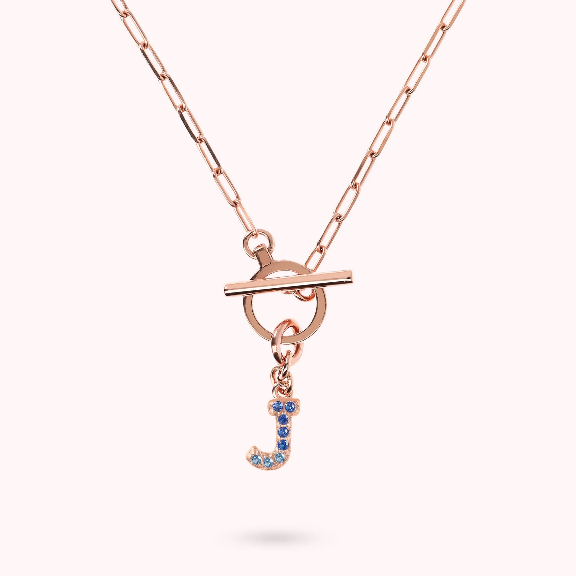 Mini Paper Link Bracelet with Letter Pavé and T-Bar