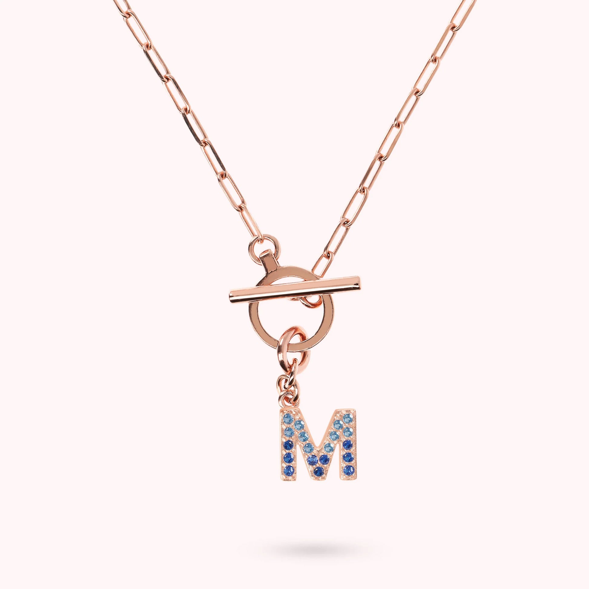 Mini Paper Link Bracelet with Letter Pavé and T-Bar
