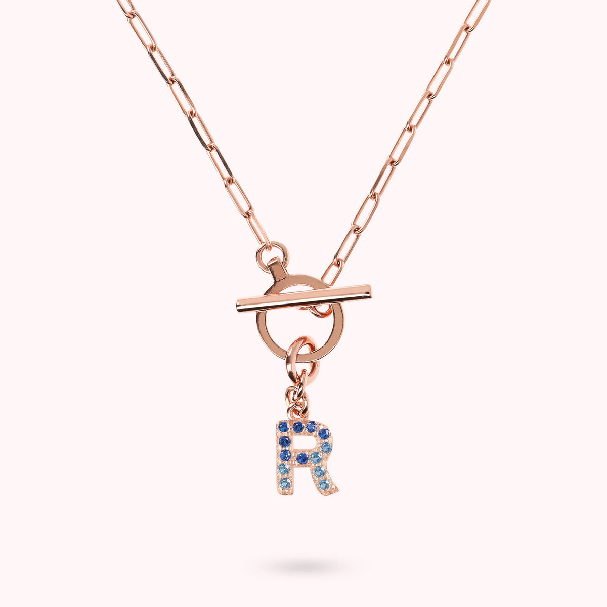 Mini Paper Link Bracelet with Letter Pavé and T-Bar