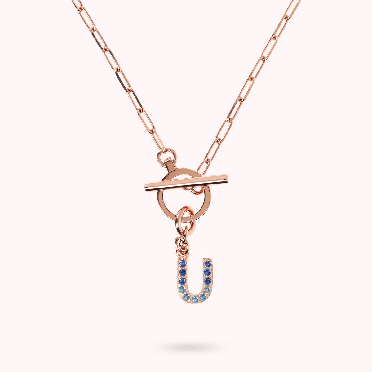 Mini Paper Link Bracelet with Letter Pavé and T-Bar