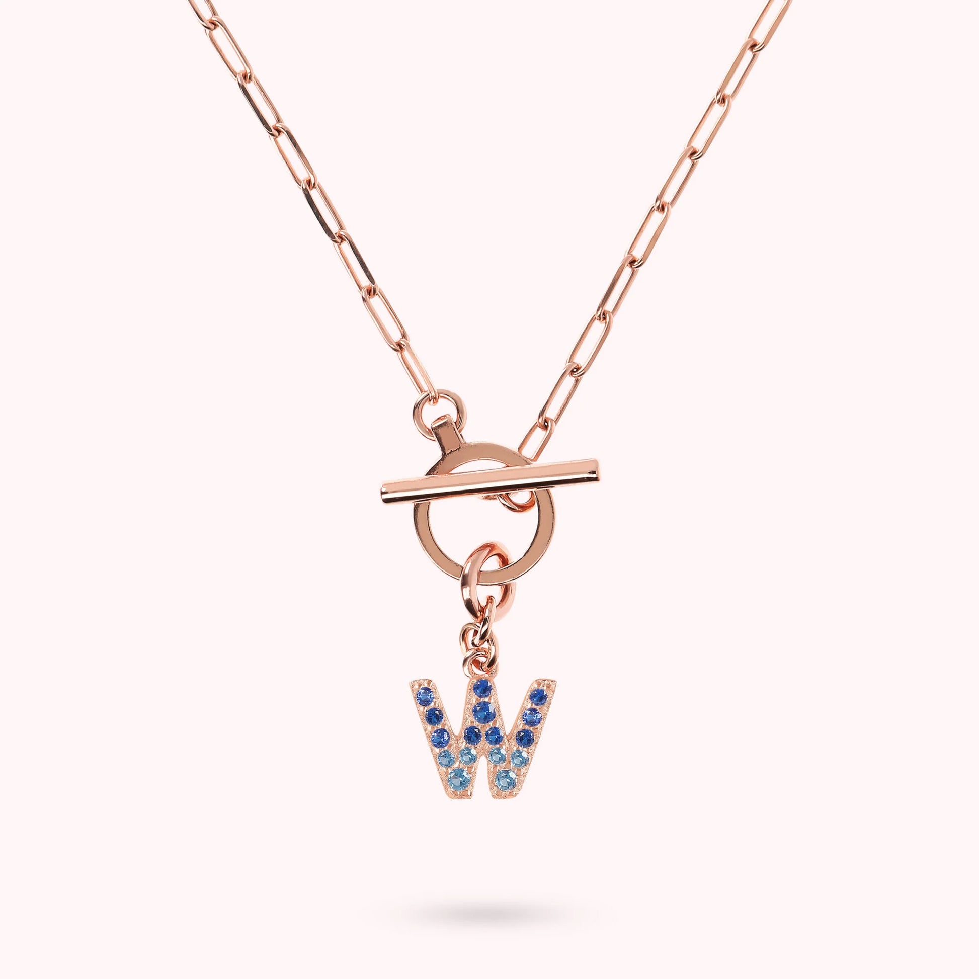 Mini Paper Link Bracelet with Letter Pavé and T-Bar