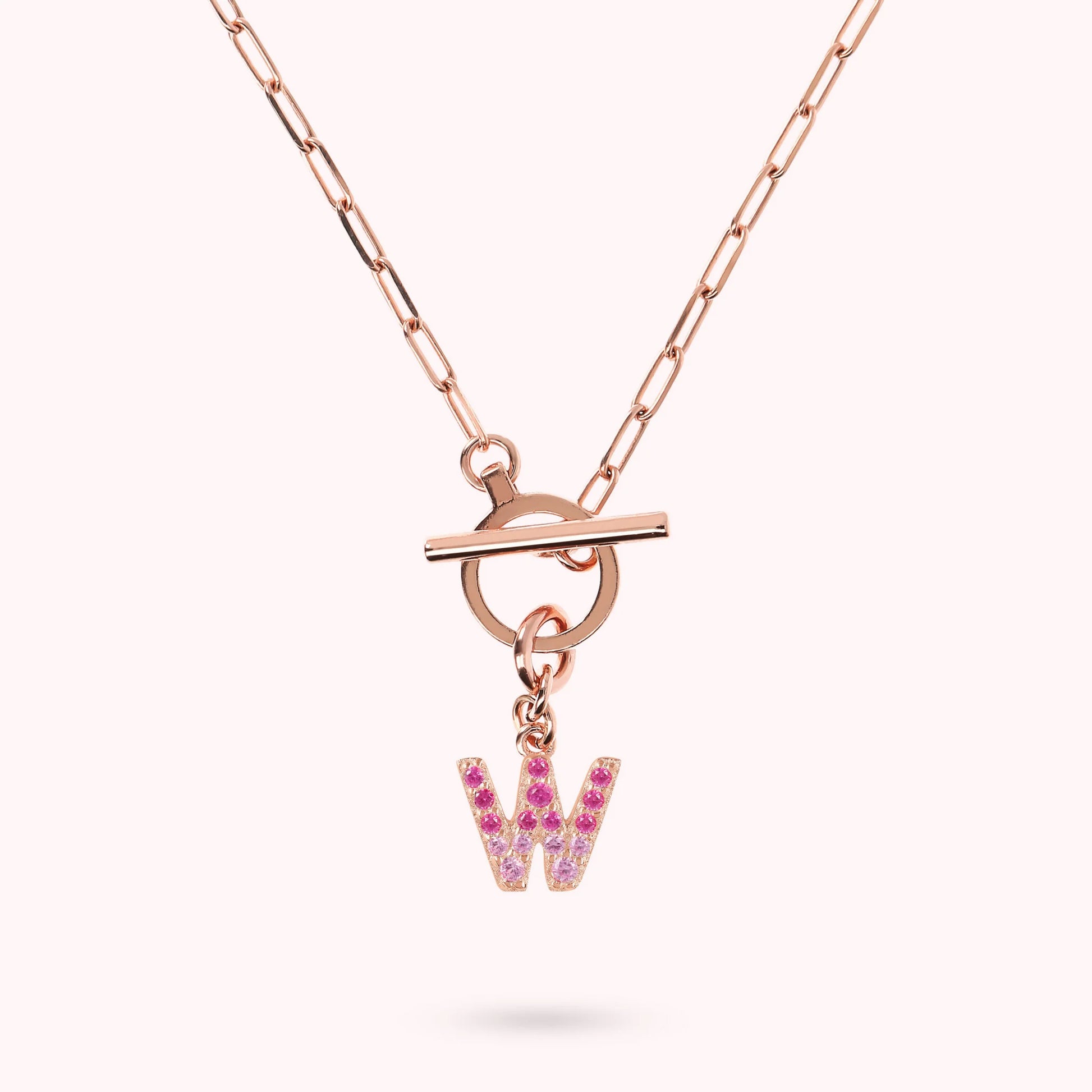 Mini Paper Link Bracelet with Letter Pavé and T-Bar