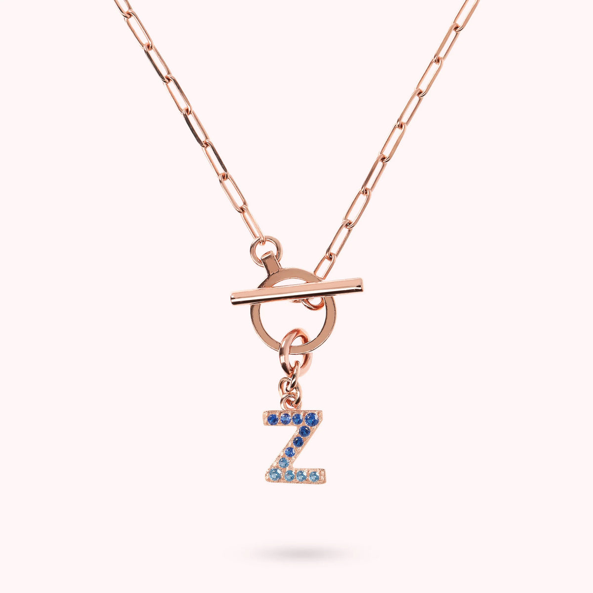 Mini Paper Link Bracelet with Letter Pavé and T-Bar