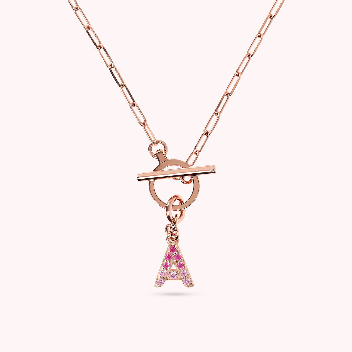 Forzatina Chain Necklace with Pavé Letter Pendant