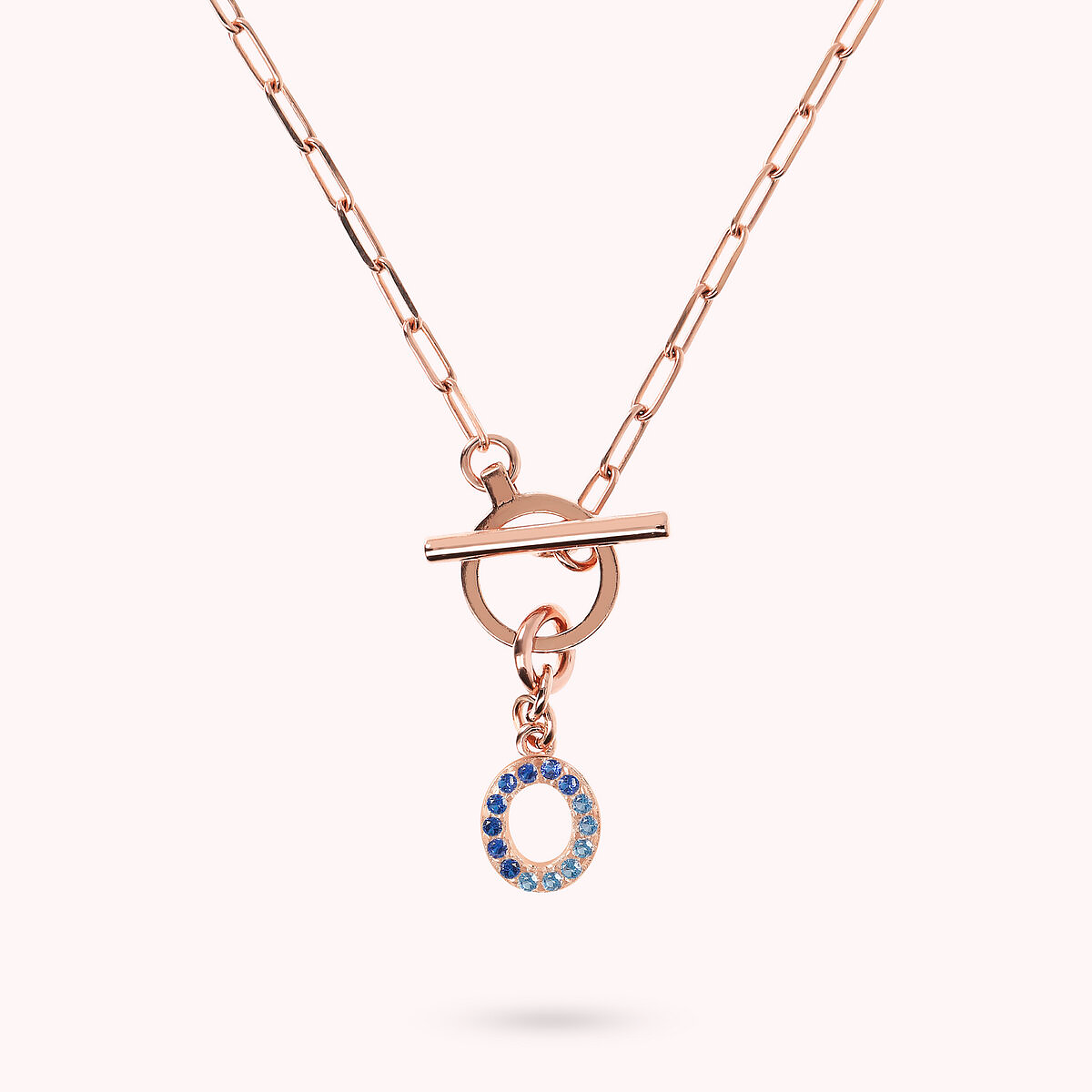 Forzatina Chain Necklace with Pavé Letter Pendant