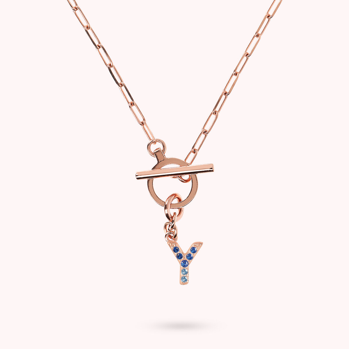 Forzatina Chain Necklace with Pavé Letter Pendant