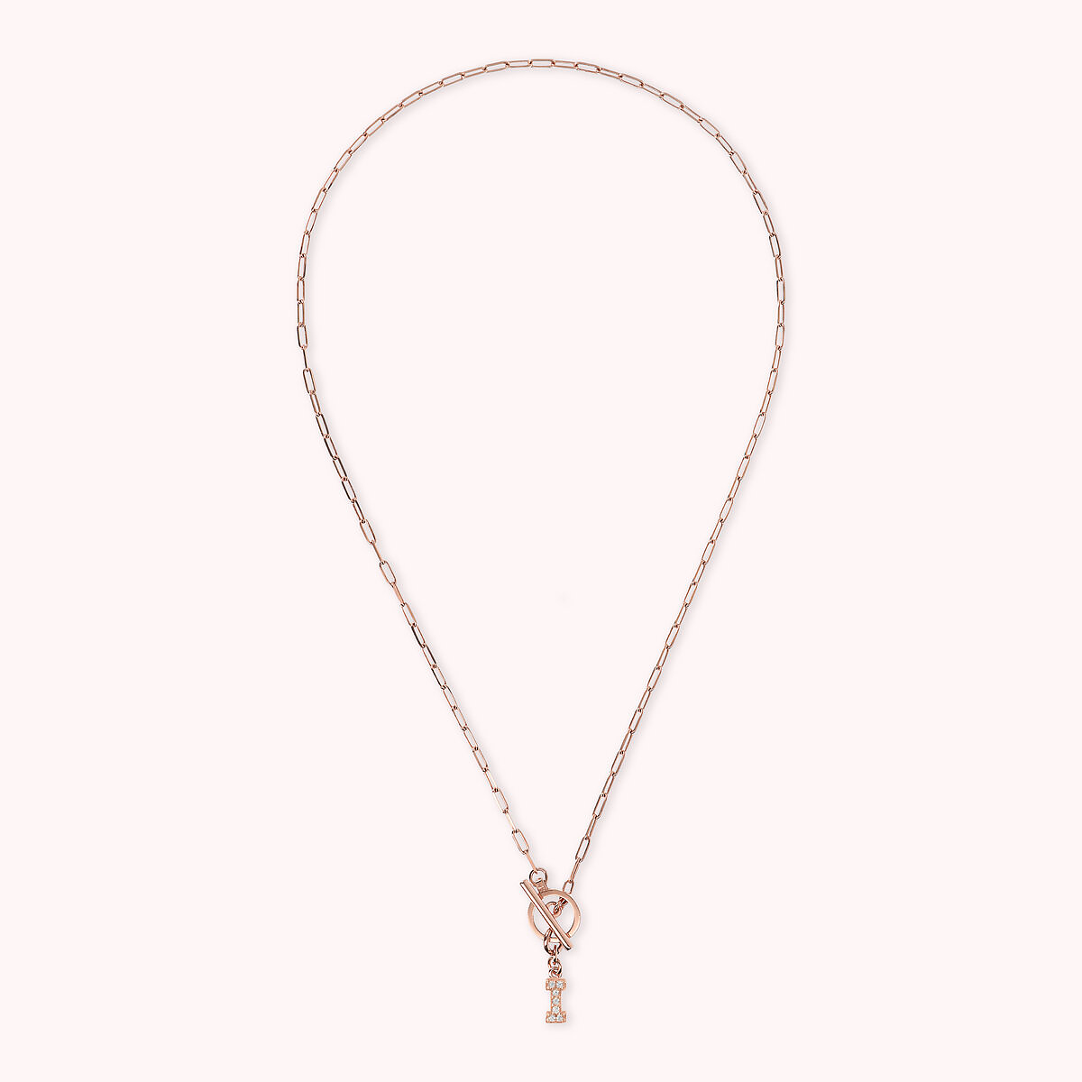 Forzatina Chain Necklace with Pavé Letter Pendant