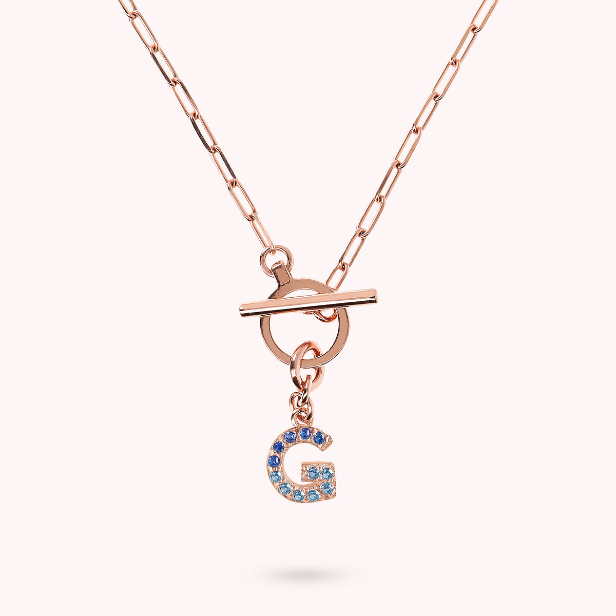 Forzatina Chain Necklace with Pavé Letter Pendant