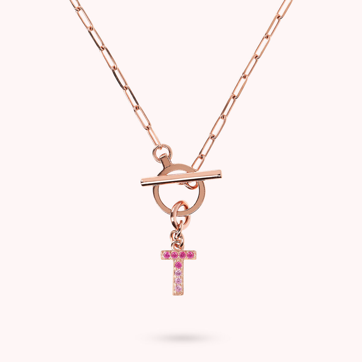 Forzatina Chain Necklace with Pavé Letter Pendant