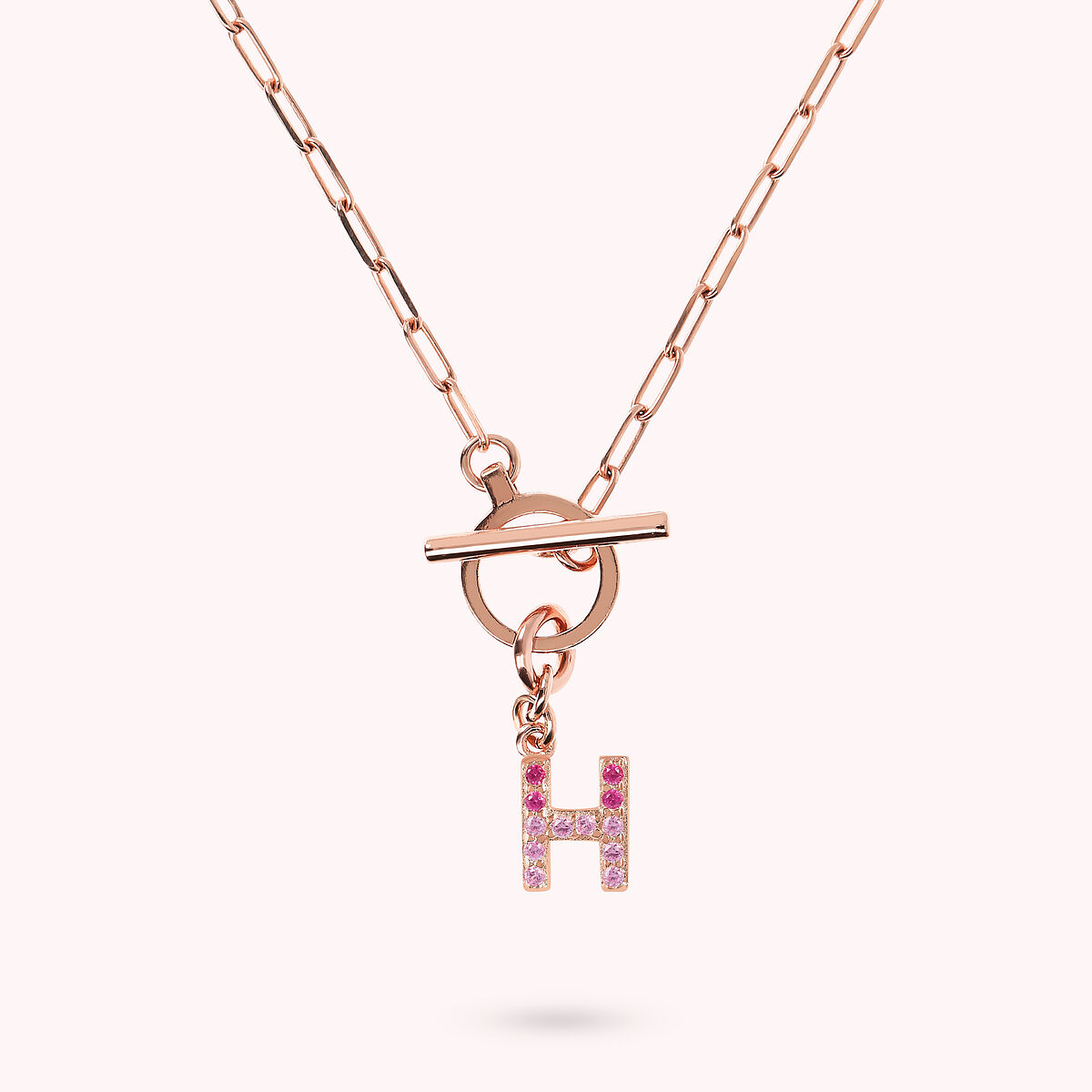 Forzatina Chain Necklace with Pavé Letter Pendant