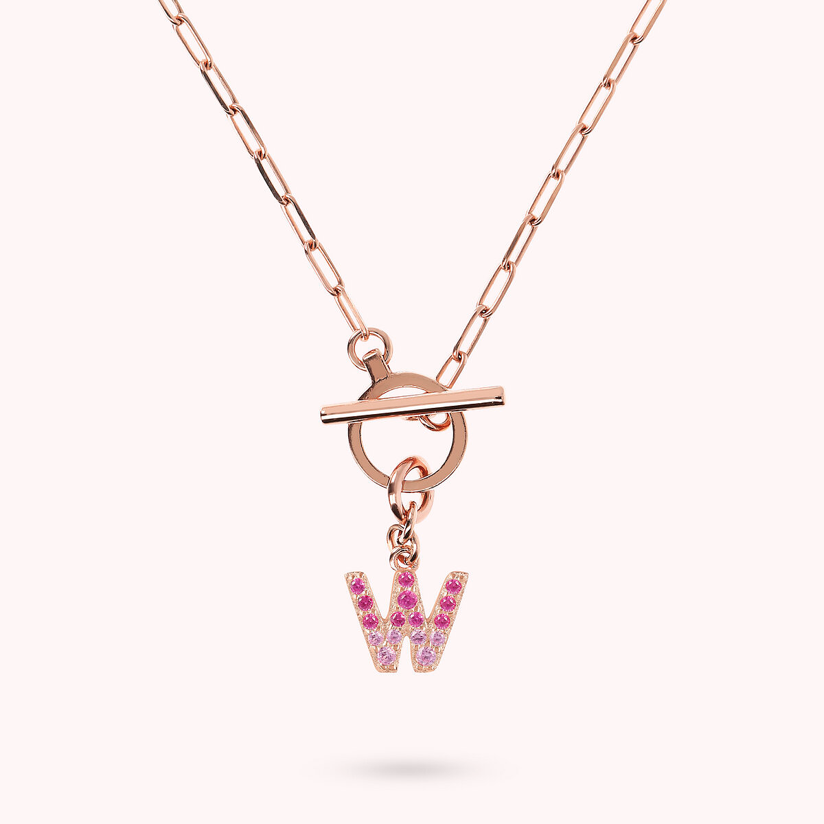 Forzatina Chain Necklace with Pavé Letter Pendant