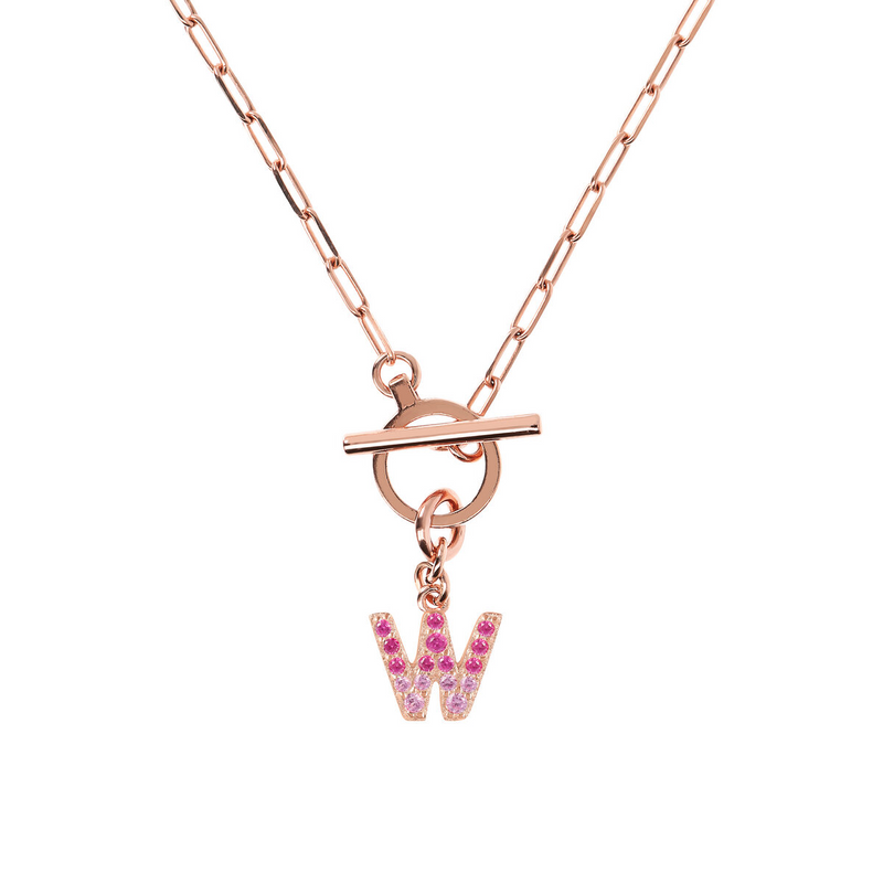 Forzatina Chain Necklace with Pavé Letter Pendant