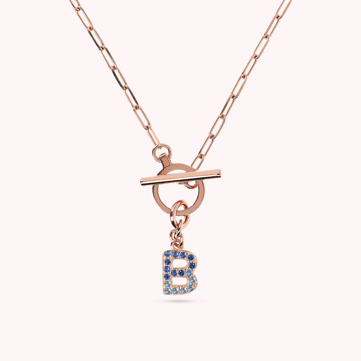 Forzatina Chain Necklace with Pavé Letter Pendant