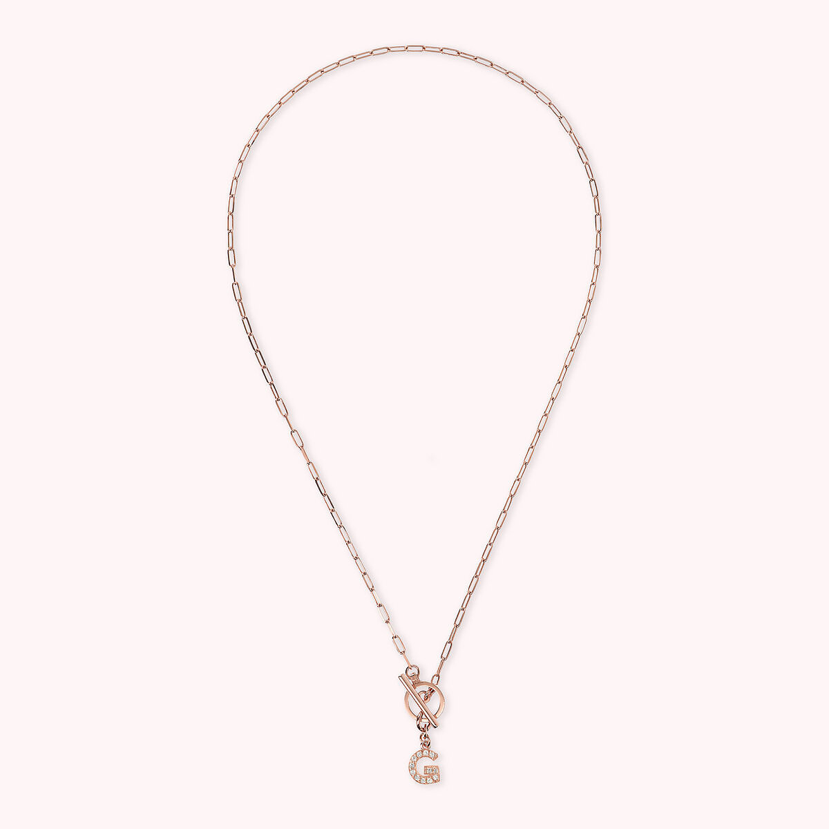 Forzatina Chain Necklace with Pavé Letter Pendant