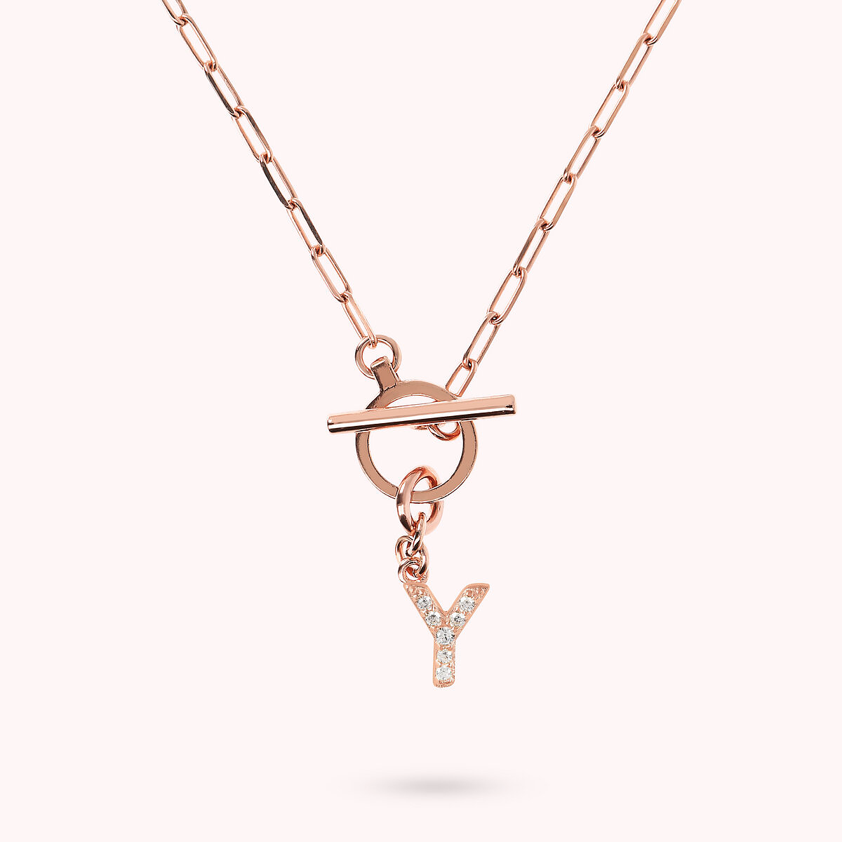 Forzatina Chain Necklace with Pavé Letter Pendant