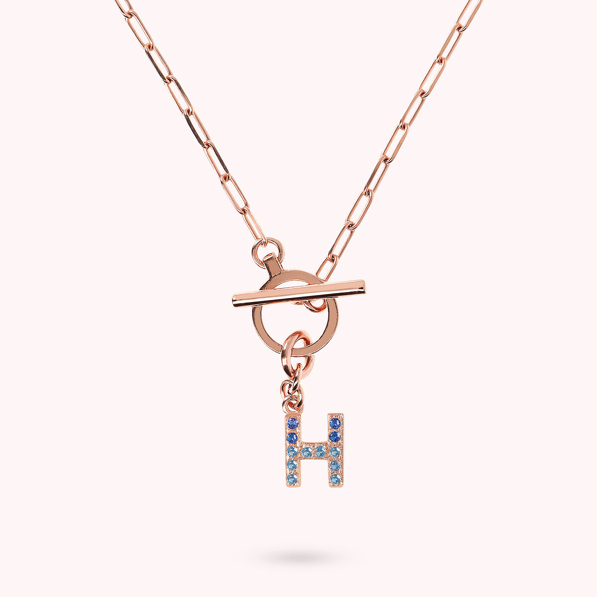 Forzatina Chain Necklace with Pavé Letter Pendant