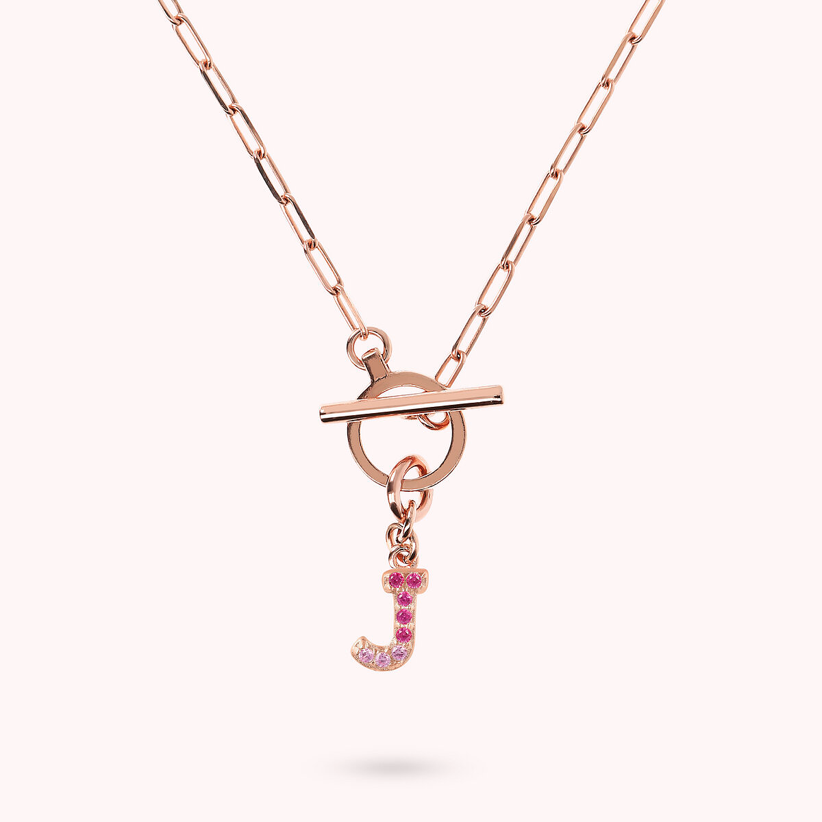 Forzatina Chain Necklace with Pavé Letter Pendant