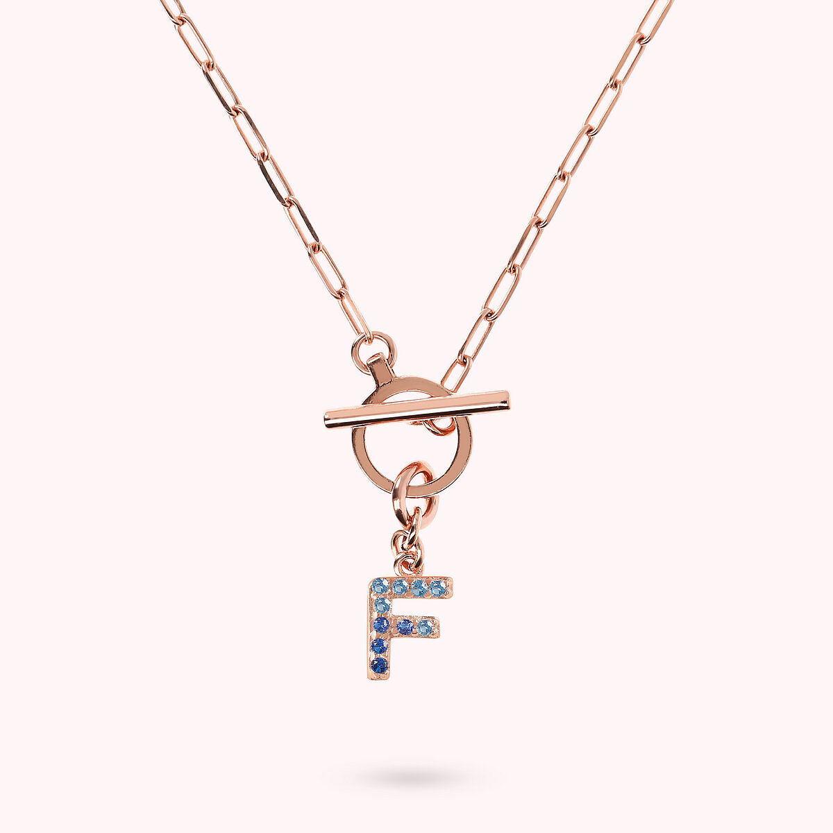 Forzatina Chain Necklace with Pavé Letter Pendant
