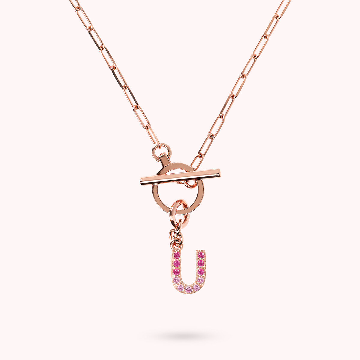 Forzatina Chain Necklace with Pavé Letter Pendant