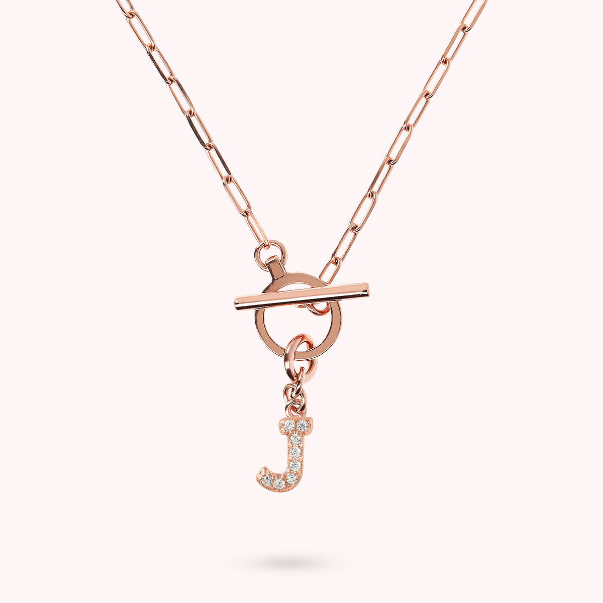 Forzatina Chain Necklace with Pavé Letter Pendant