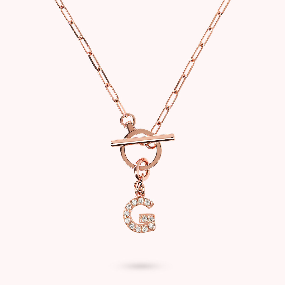 Forzatina Chain Necklace with Pavé Letter Pendant