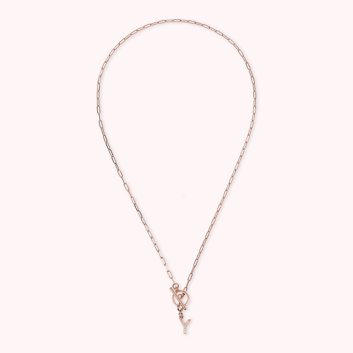 Forzatina Chain Necklace with Pavé Letter Pendant