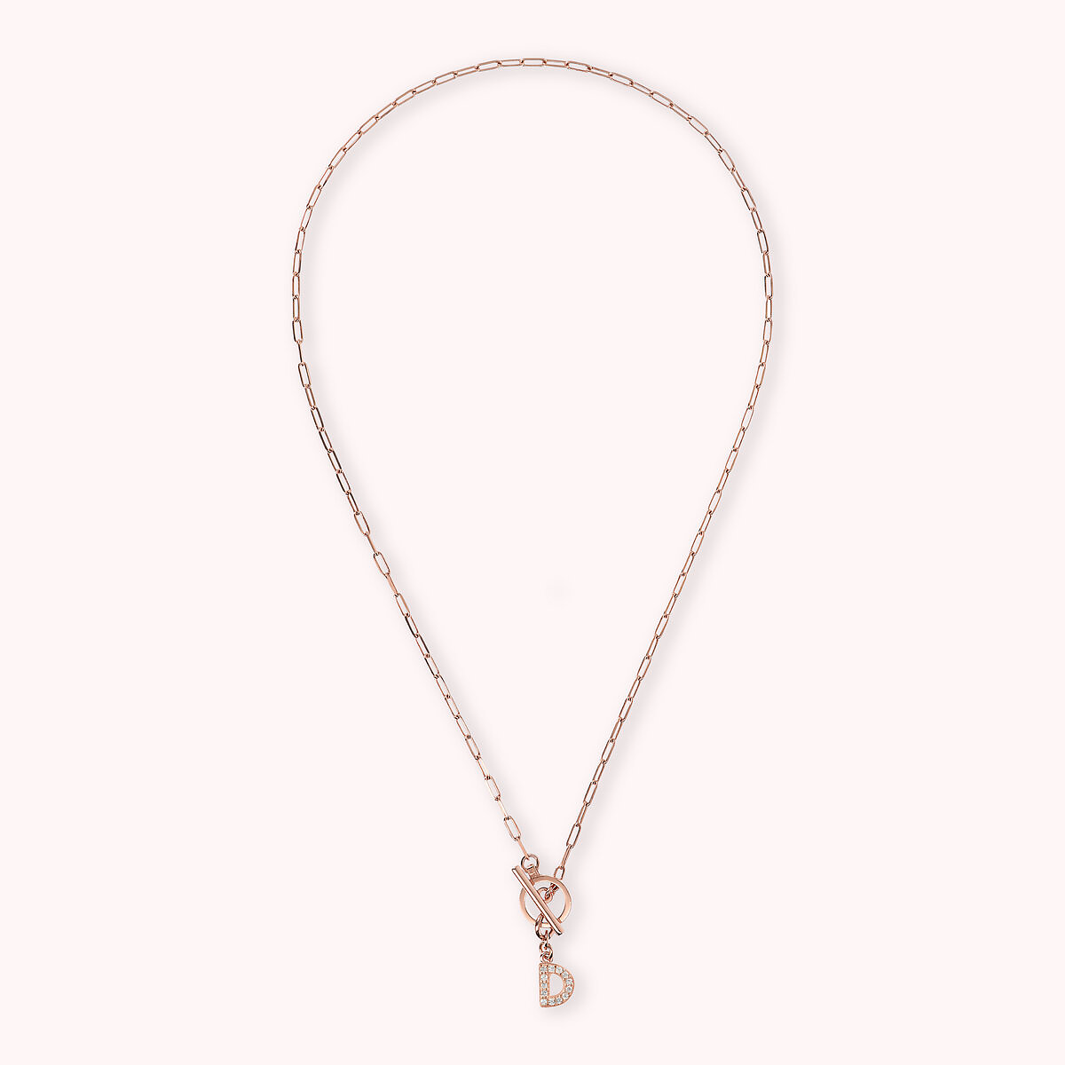 Forzatina Chain Necklace with Pavé Letter Pendant
